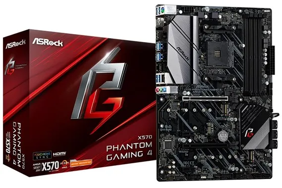ASRock X570 PHANTOM GAMING 4 -moderkort - AMD X570 - AMD AM4 -sockel - DDR4 RAM - ATX