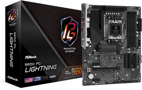 ASRock B650 PG Lightning - moderkort - AMD B650 - AMD AM5 -sockel - DDR5 RAM - ATX