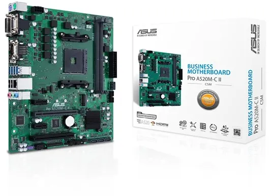 ASUS PRO A520M-C II/CSM Moderkort - AMD A520 - AMD AM4 -kontakt - DDR4 RAM - Micro-ATX