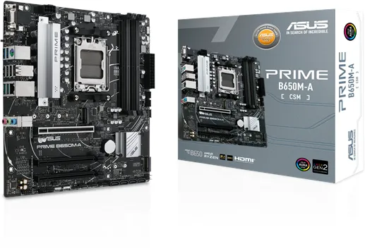 ASUS PRIME B650M-A-CSM -moderkort - AMD B650 - AMD AM5 -sockel - DDR5 RAM - Micro-ATX