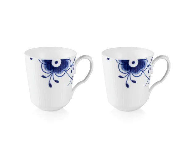 Royal Copenhagen Blå Mega Riflet mugg 37 cl - 2 st
